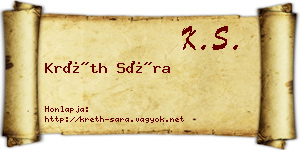 Kréth Sára névjegykártya